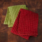 Red and Green Waffle Weave Tea Towels