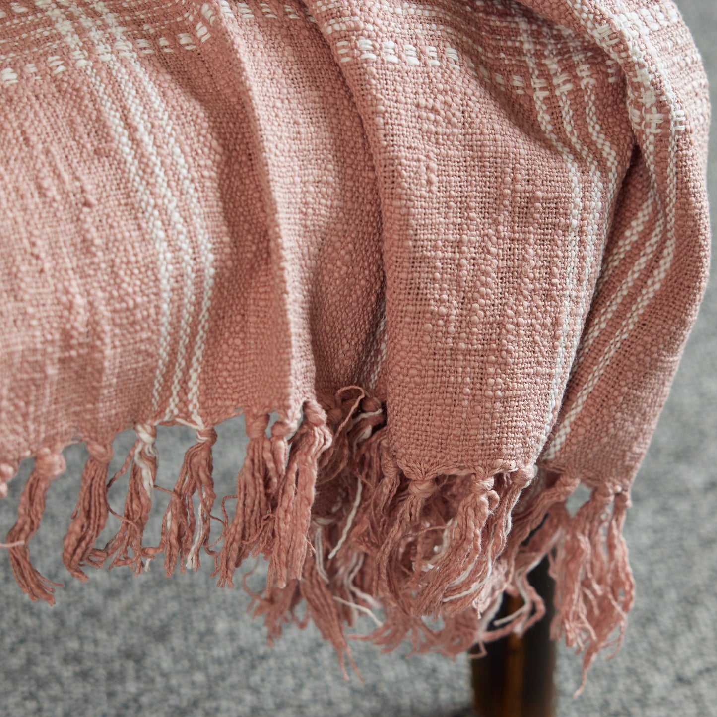 Cotton Plaid Throw with Tassels