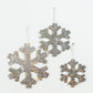 Rustic Silver Snowflake Ornament, Large