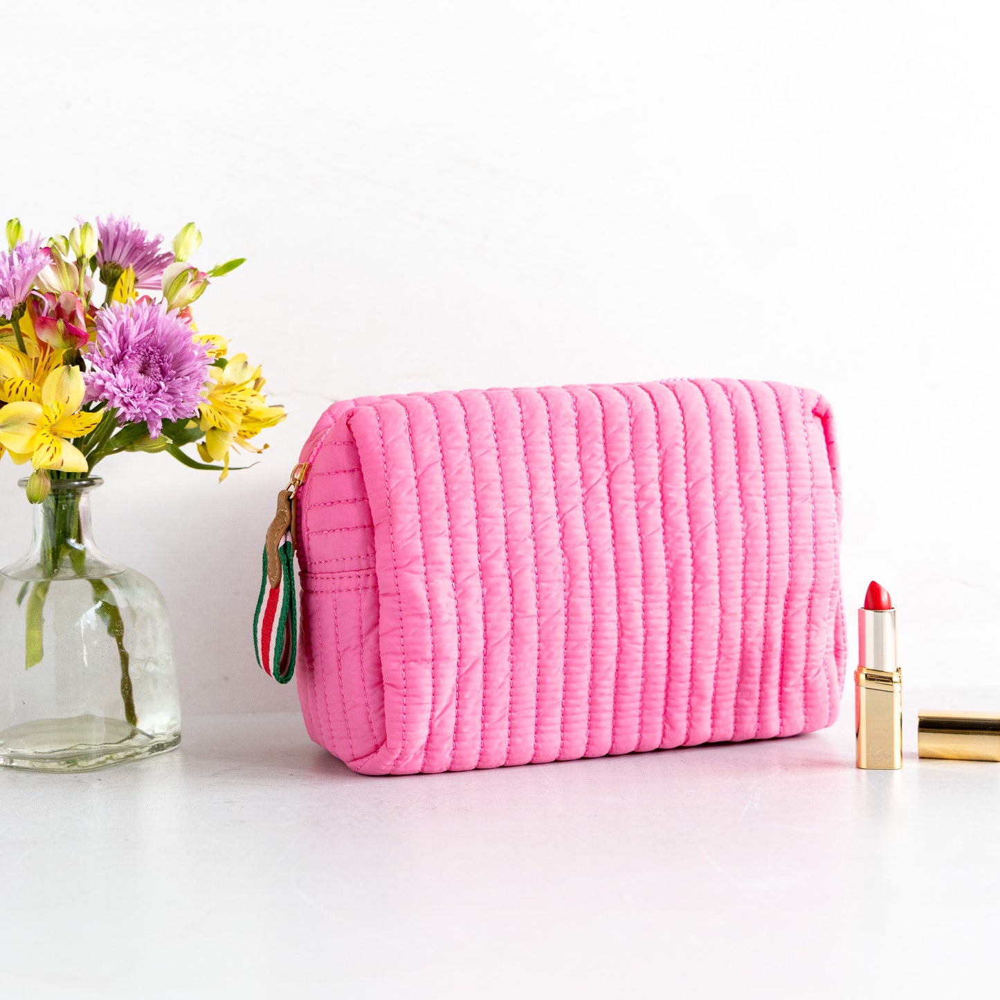 Large Quilted Cosmetic Pouch