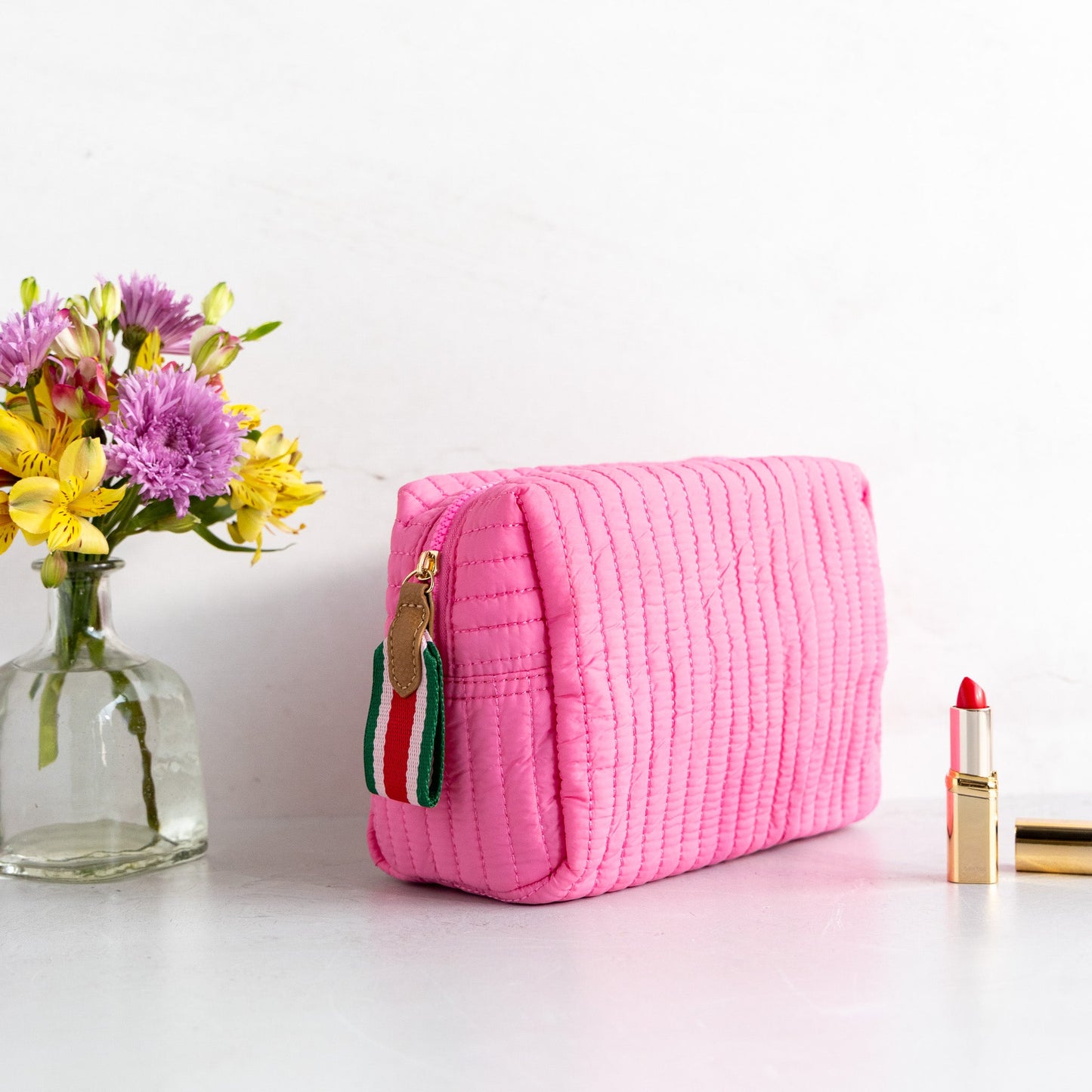 Large Quilted Cosmetic Pouch