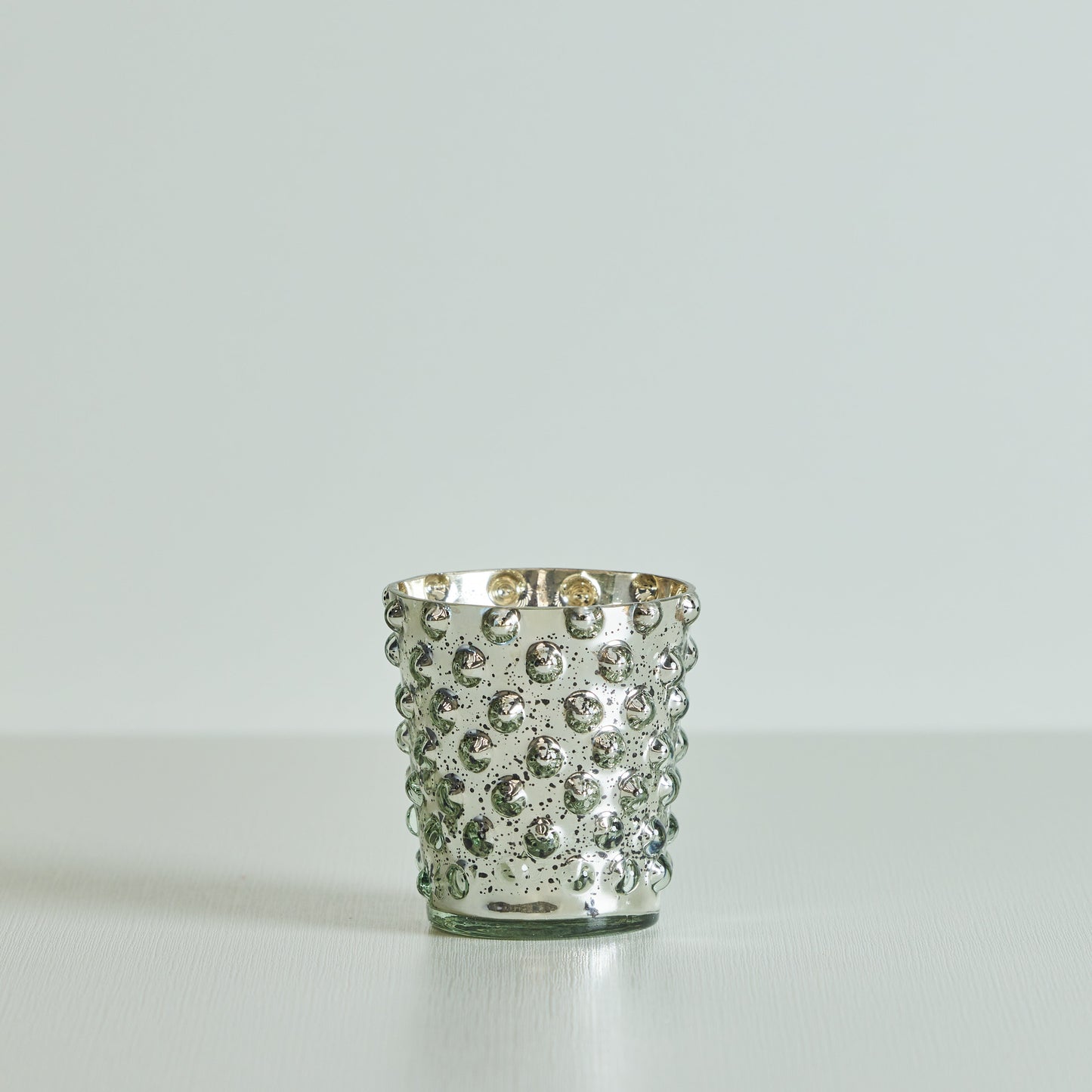 Silver Mercury Glass Votive Holder