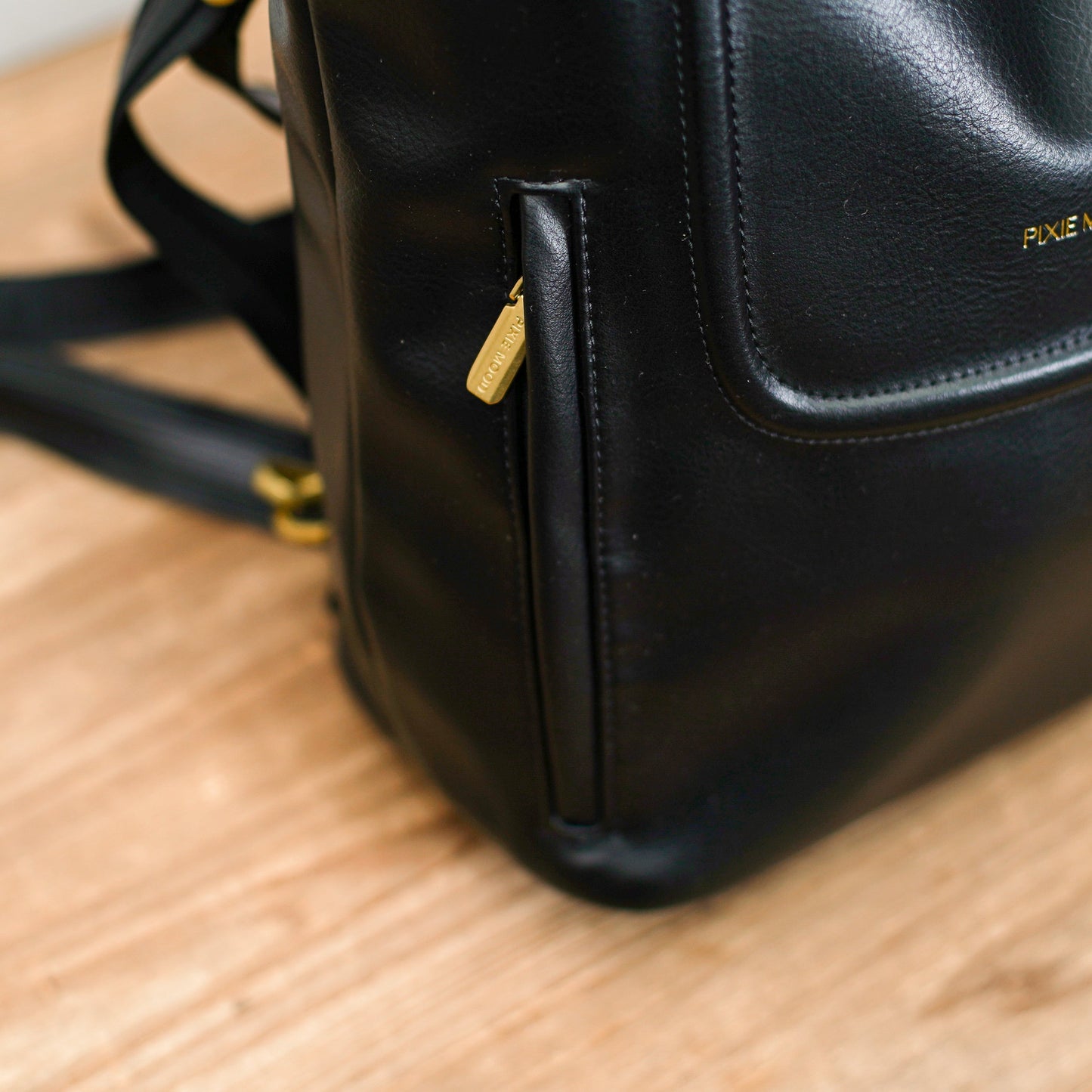 Small Top Zip Leather Backpack