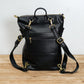 Small Top Zip Leather Backpack