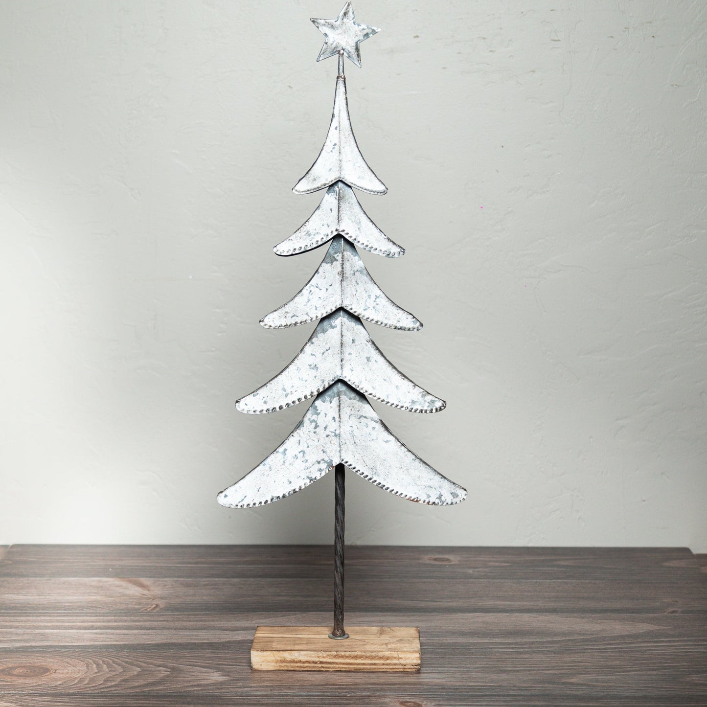 Tin Whitewash Christmas Tree