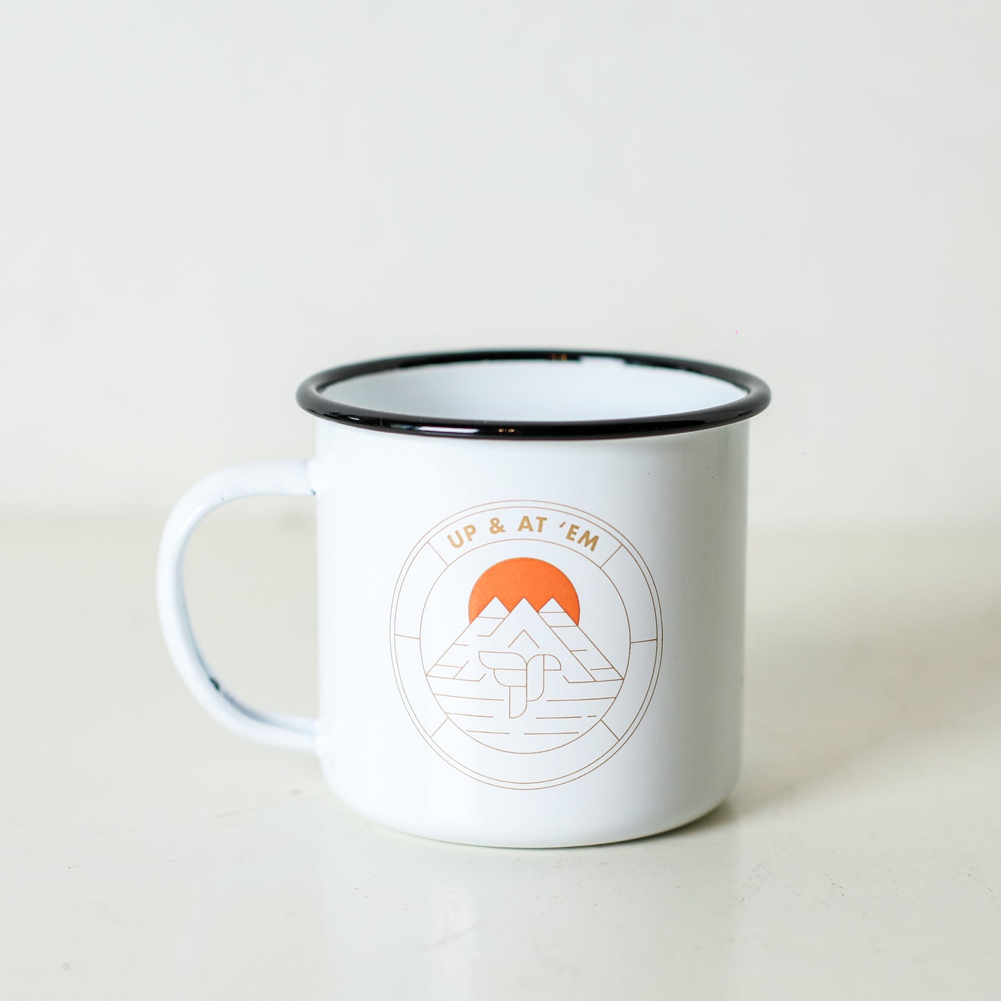 Up and At 'Em Enamel Mug