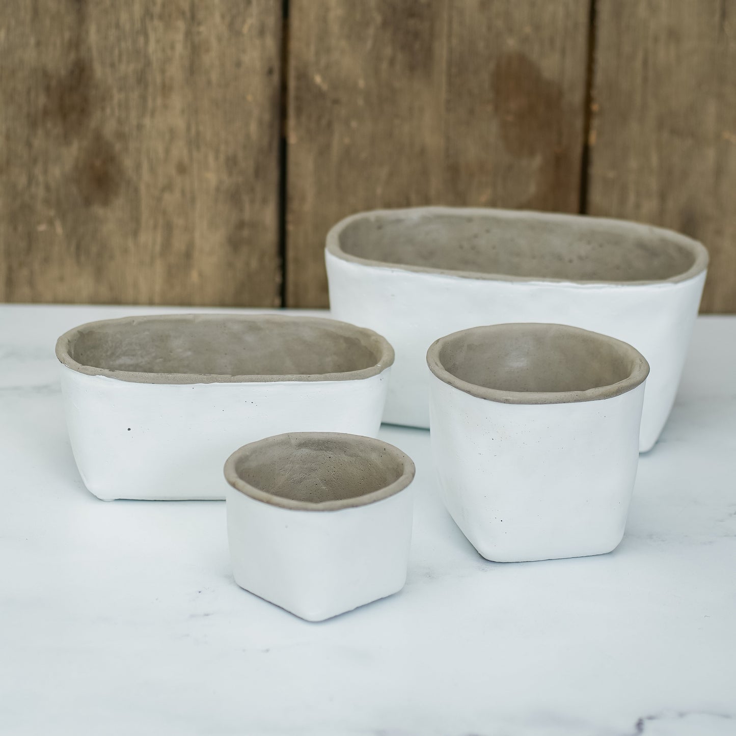 White Cement Planters