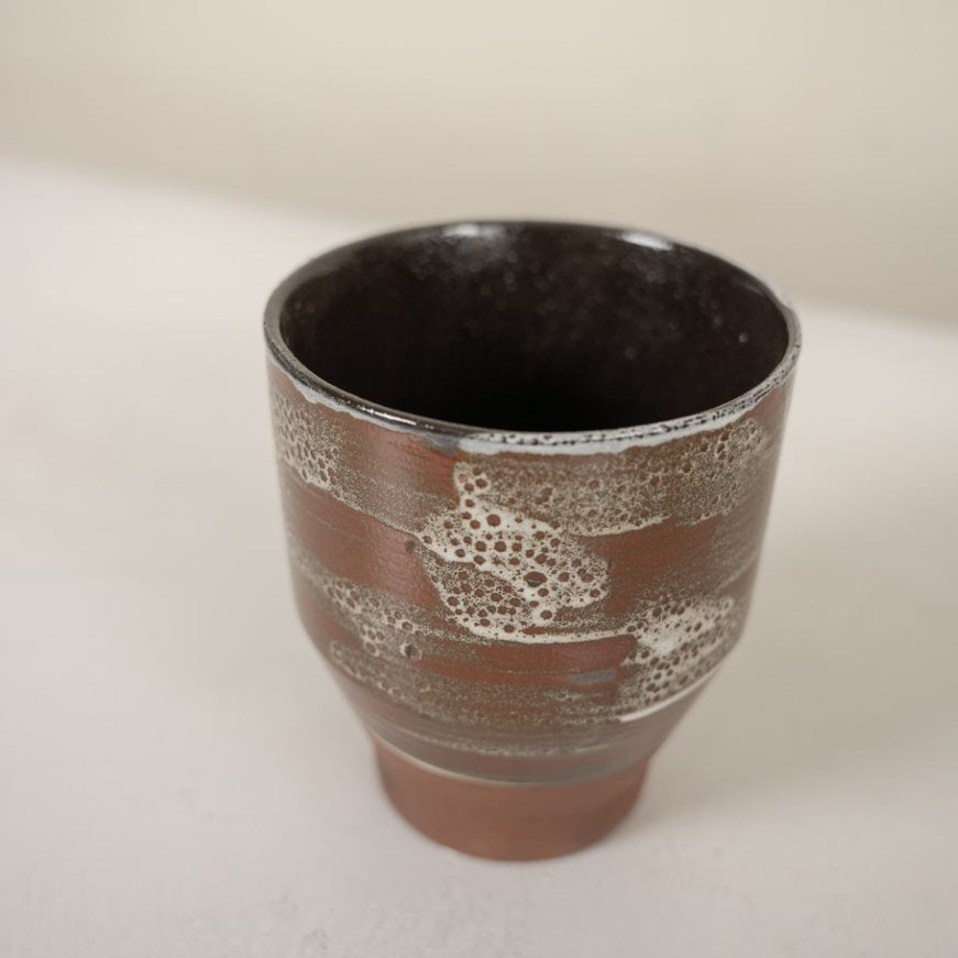 Distressed Brown Stoneware Planter