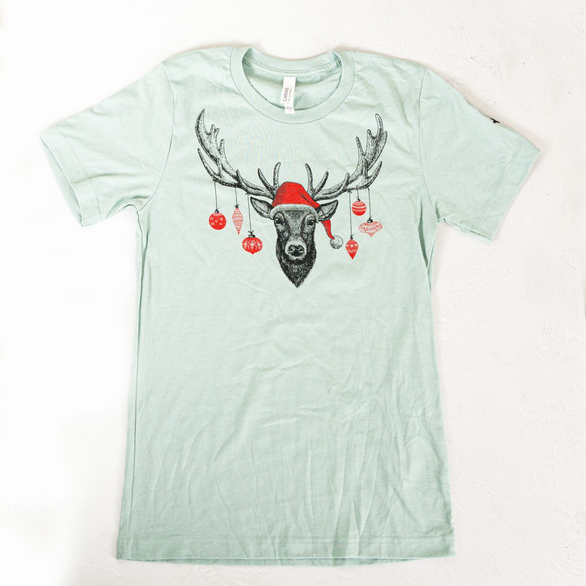 Mint Green Reindeer Tee