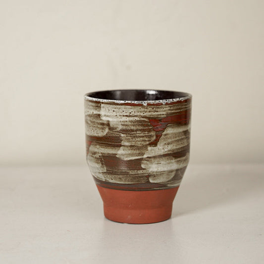 Distressed Brown Stoneware Planter