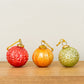 Embossed Glass Ball Ornaments, Set of 3