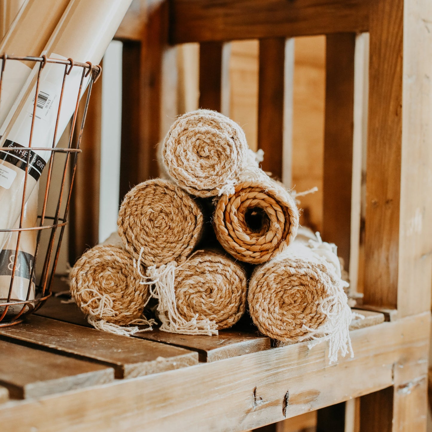 Woven Jute and Cotton Table Runner with Fringe