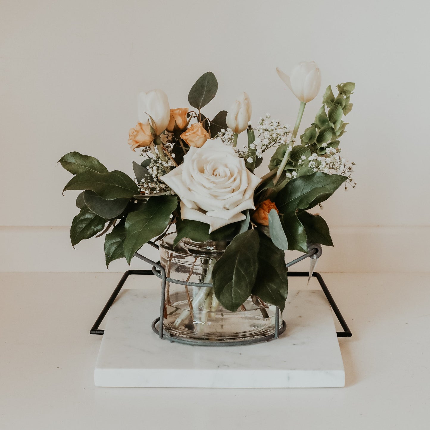 Marble Plate with Iron Handle