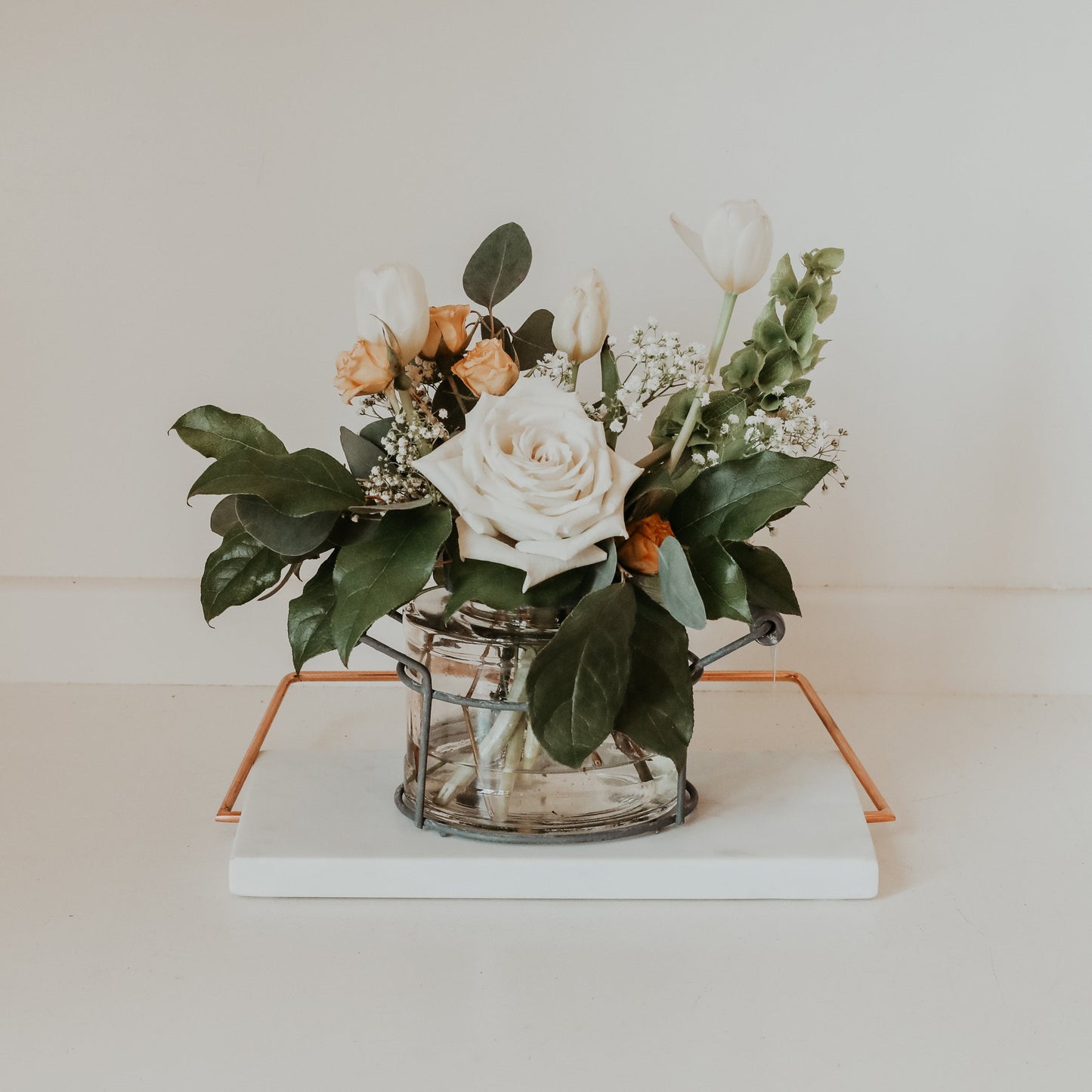 Marble Plate with Rose Gold Handle