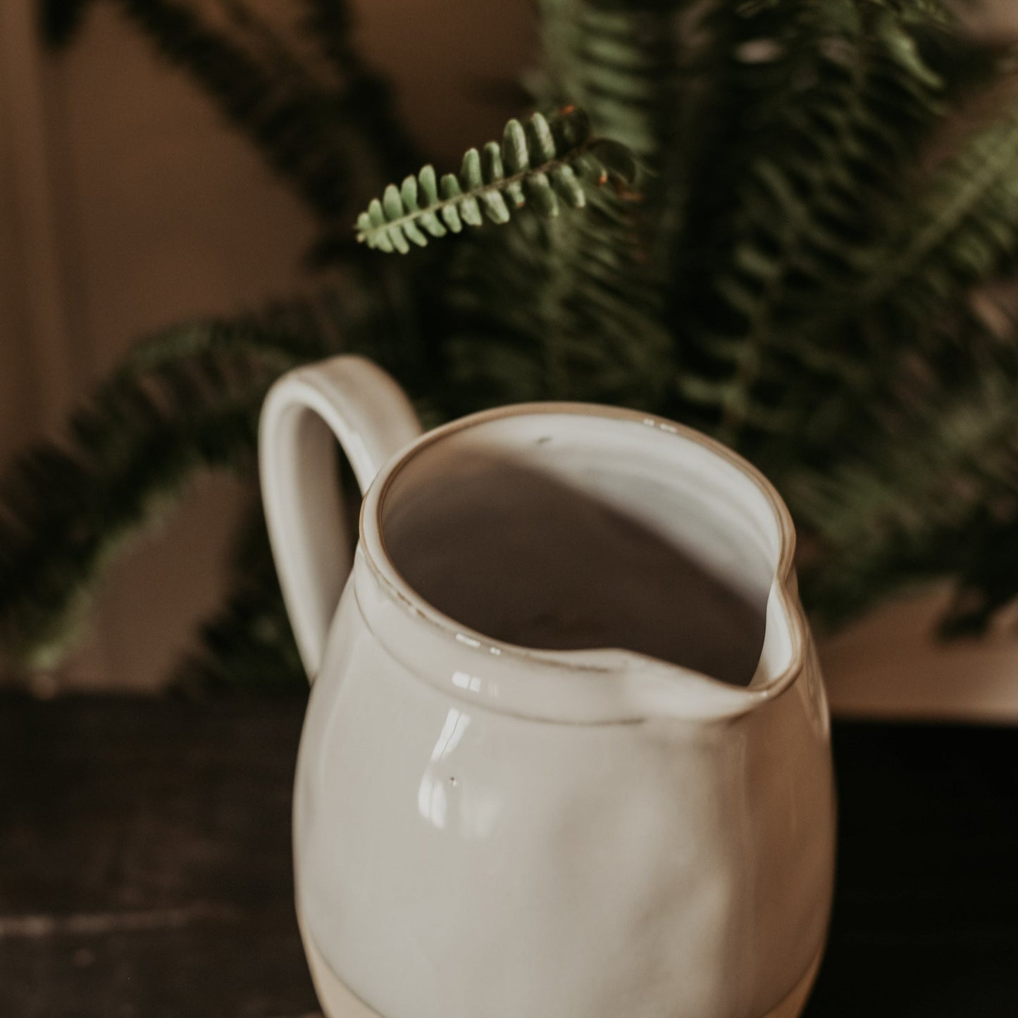 Stoneware Pitcher with Glaze