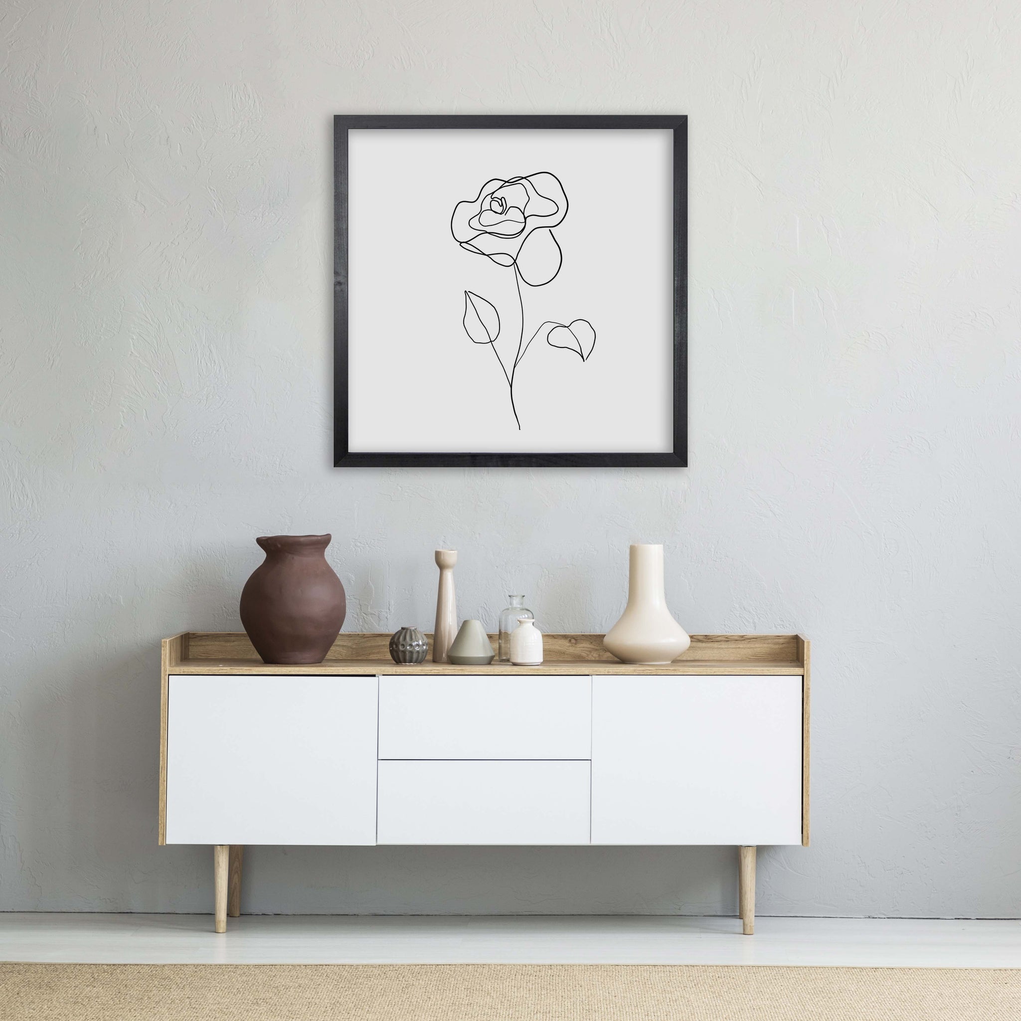 Floral Line Art Rose | Smallwoods