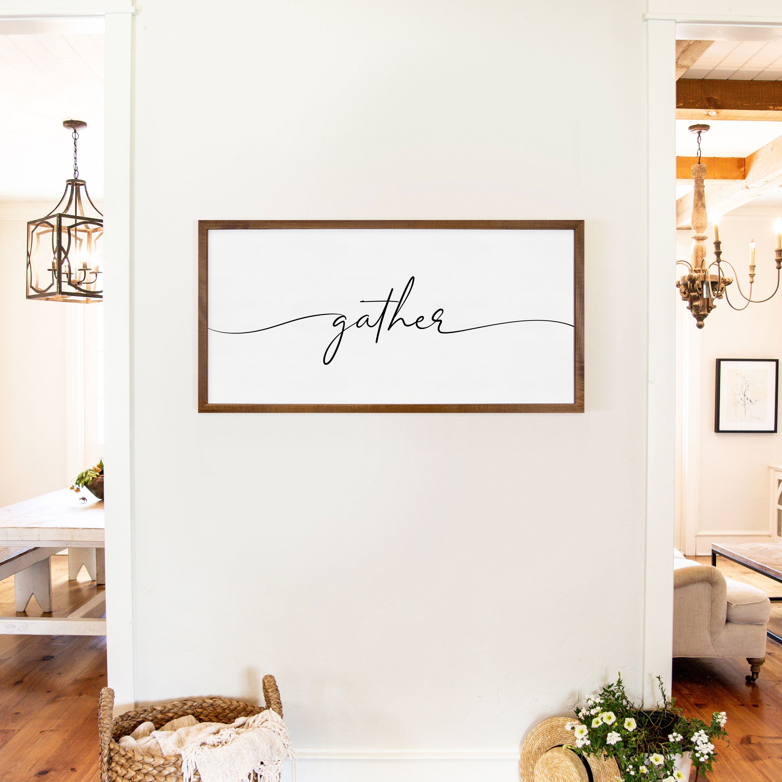 Handcrafted outlet gather sign